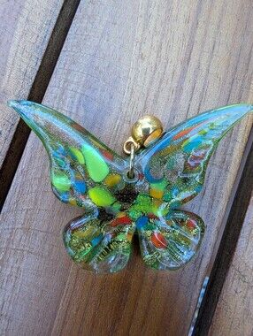 Murano Glass Hand Blown Butterfly Pendant